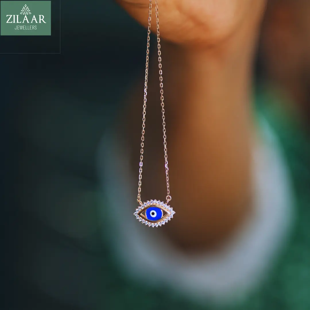 modern evil eye chain , silver jewellery in kochi